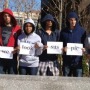 Harvard Law students, in hoodies, taking a stand for Trayvon Martin. Click on photo to enlarge.