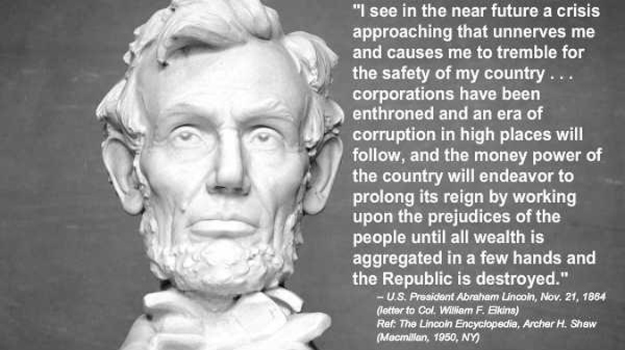 Abraham Lincoln quote: I see in the near future a crisis approaching that