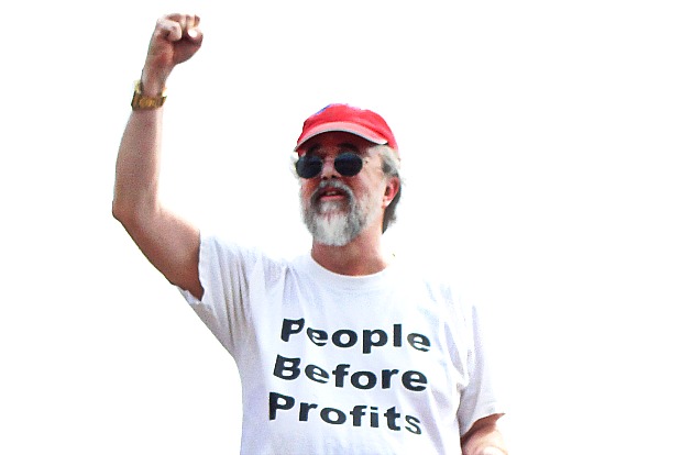 Pat Thompson at an immigrants' rights march in 2011