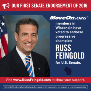 MoveOn Members' First 2016 Endorsement: Russ Feingold