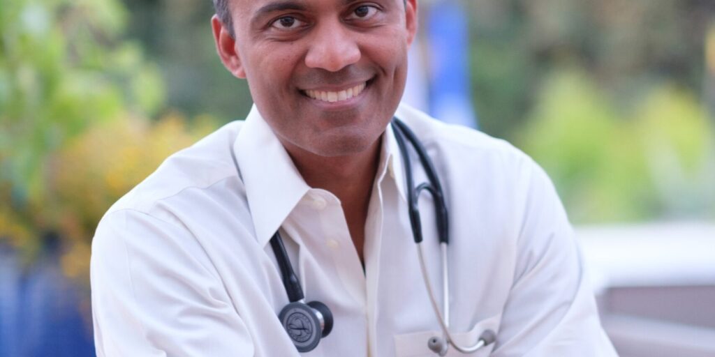 Dr. Amish Shah with stethoscope